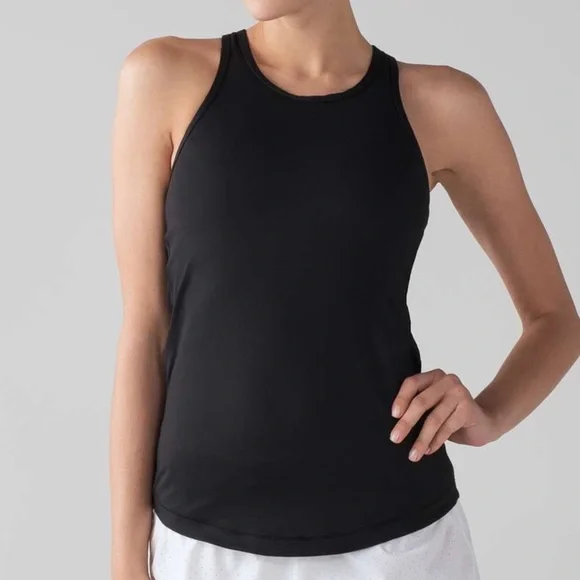 Lululemon Racerback Final Lap Tank Top Black Sleeveless  Size 10 - Picture 2 of 12